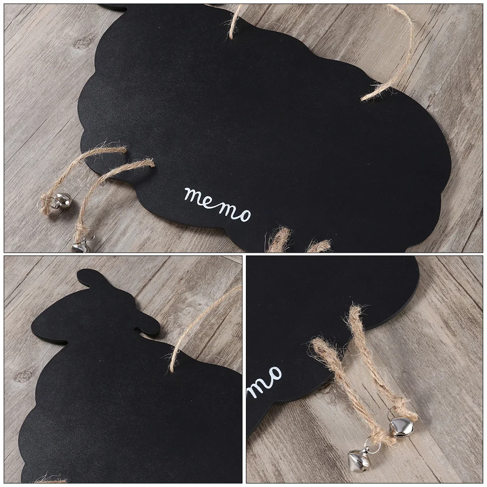 

2Pcs Mini Sheep Shaped Blackboards Double Sided Hanging Wall Decor Wooden Signs Chalkboard Tags Memo Small Craft