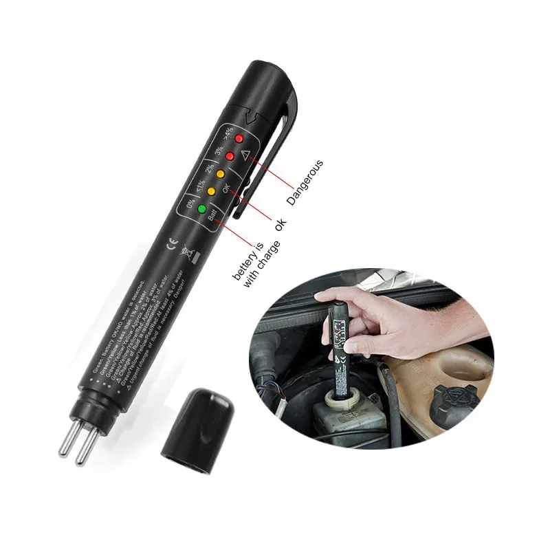 Car Brake Fluid Tester with 5 Led Indicator Accurate Oil Quality Check Tools Handy Digital Brake Fluid Tester for DOT3/DOT4/DOT5