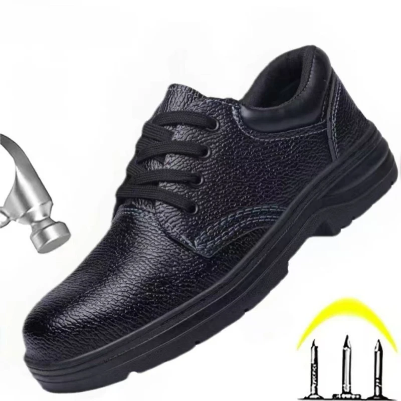 Men Shoes Anti Smash Puncture Proof Work Shoes Indestructible Wear Resistant Fashion Sneakers Steelhead Lace Up Men Safety Shoes