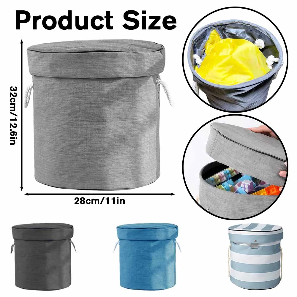 سلة تخزين ألعاب قابلة للطي مع رباط للإغلاق، منظم دلو من القماش الكبير لطوب ليجو، مكعبات البناء وألعاب الأطفال #4