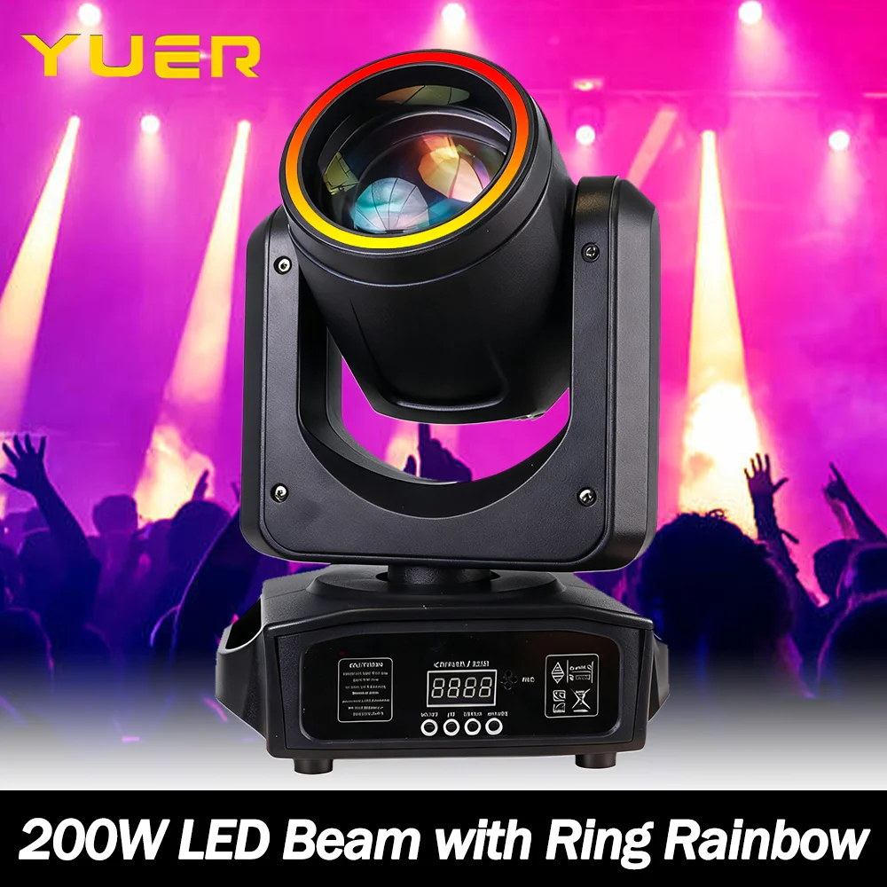 

200 Вт светодиодный радужный движущийся головной светильник с эффектом призмы 6 + 12 DMX512 для DJ, дискотеки, вечеринки, клуба, бара, шоу, свадьбы, сценического освещения