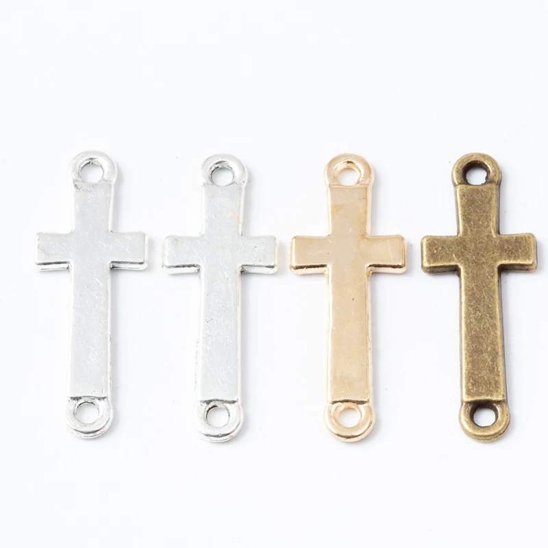 150pcs 25*9MM Zakka Style Wedding Creative Gift Alloy Double Hanging Hole Smooth Cross Linker Accessory, Vintage Classic Handmad