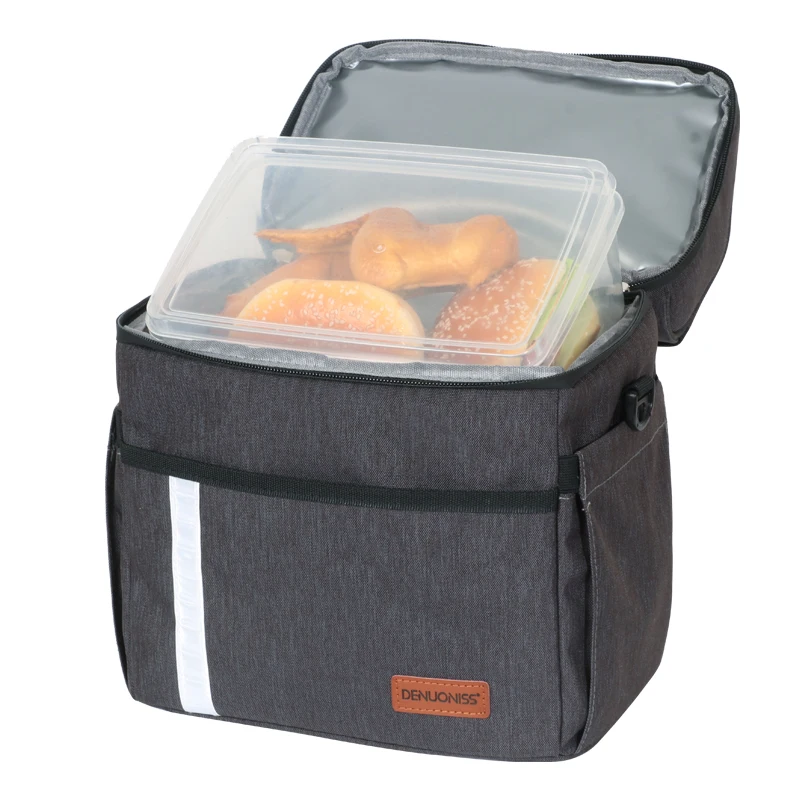 DENUONISS-Bolsa de almuerzo portátil de gran capacidad, bolsa térmica multifunción de doble capa, 9L, para la playa