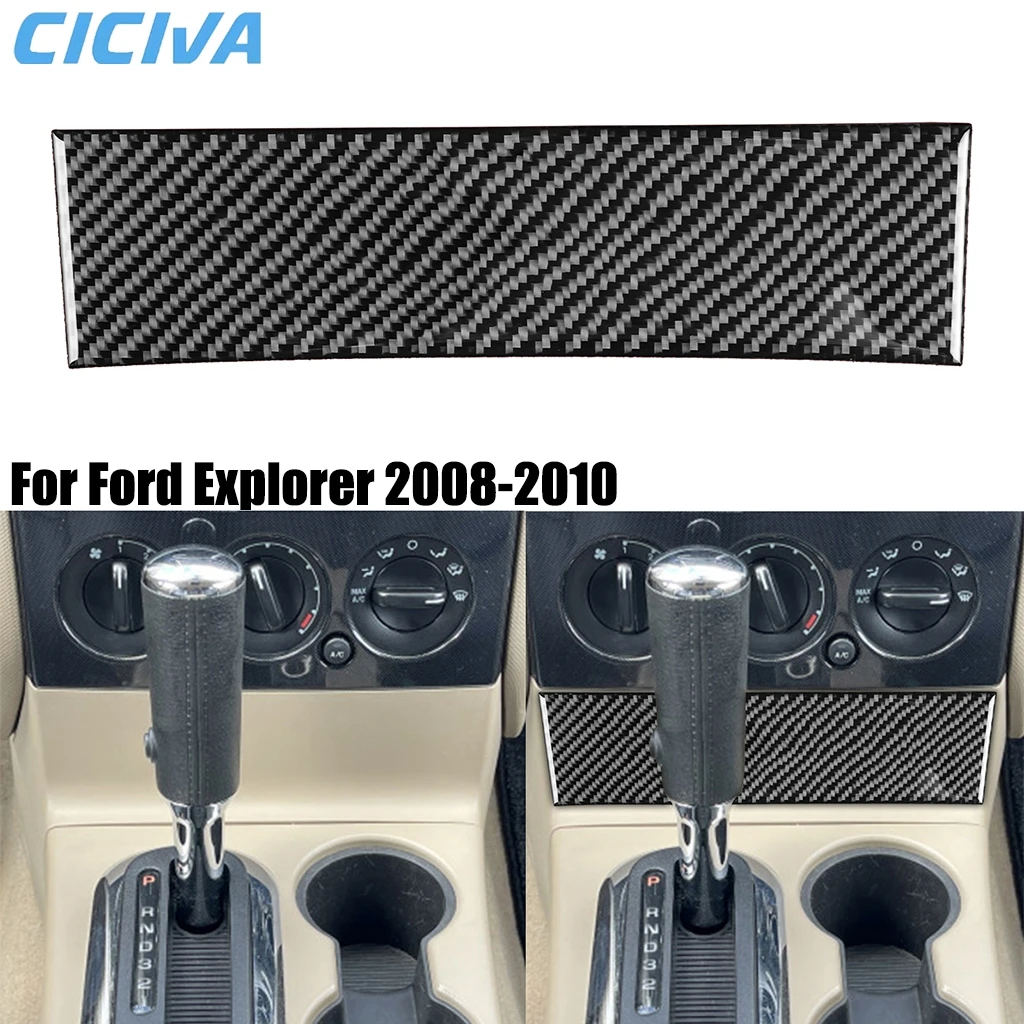 

For Ford Explorer 2008-2010 Carbon Fiber Center Console Gear Panel Decorative Interior Car Accessories Cover Sticker Auto Trim