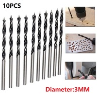 10pcs Wood Drill Bit Set 3mm Diameter Woodworking Drill Bit Wood Drills With Center Point Pack Spiral Twist Drill Bit Tools