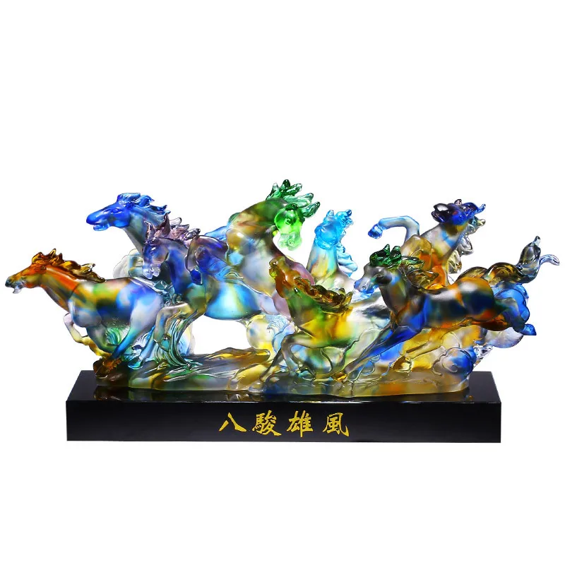 Glazed Eight Horses Ornament Hotel Clubhouse Model Room Living Room Crafts