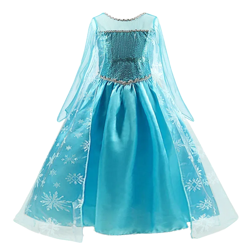 Girls Snow Queen Elsa Kids Costumes For Girl 2024 Carnival Party Prom Gown Robe-Playing Children Clothing Frozen Princess Dress