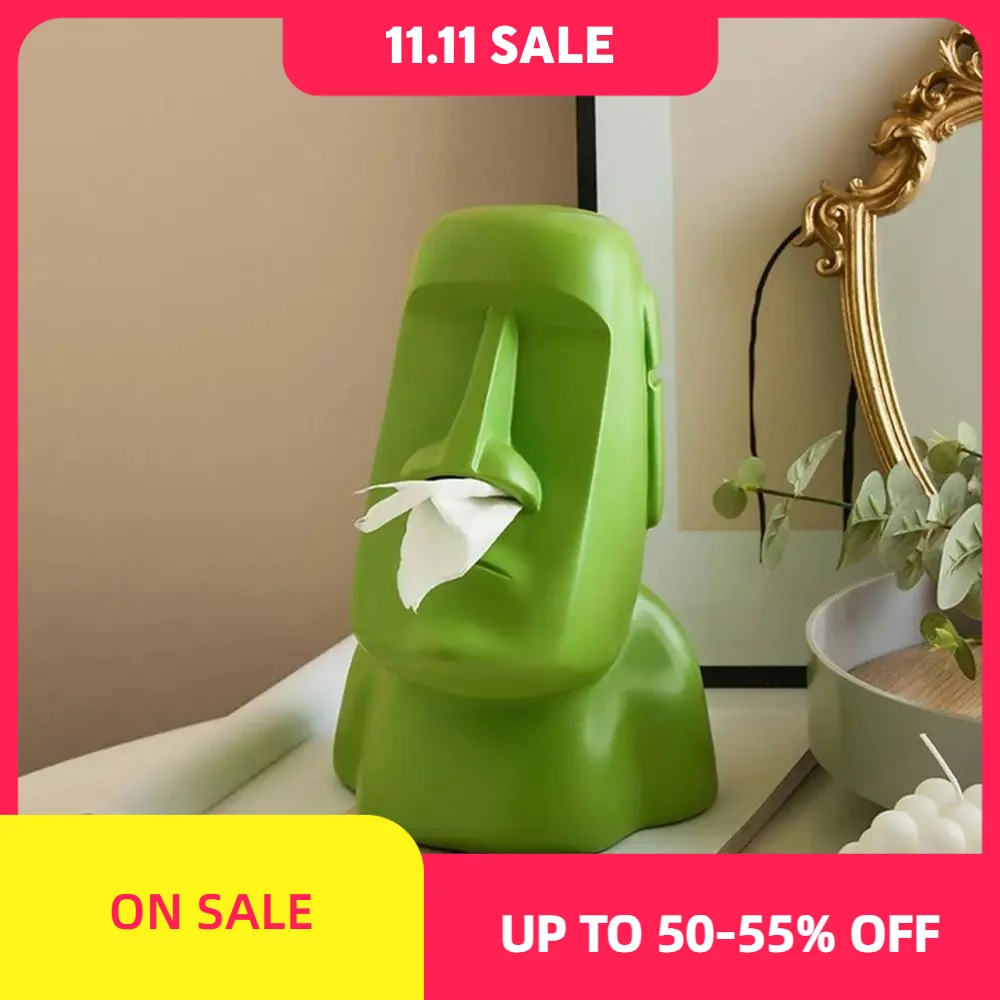 Tissue Holder Nordic Style Napkins Case Space Saving Napkin Holder Statue Design Paper Towel Box Stone Portrait Tissue Box