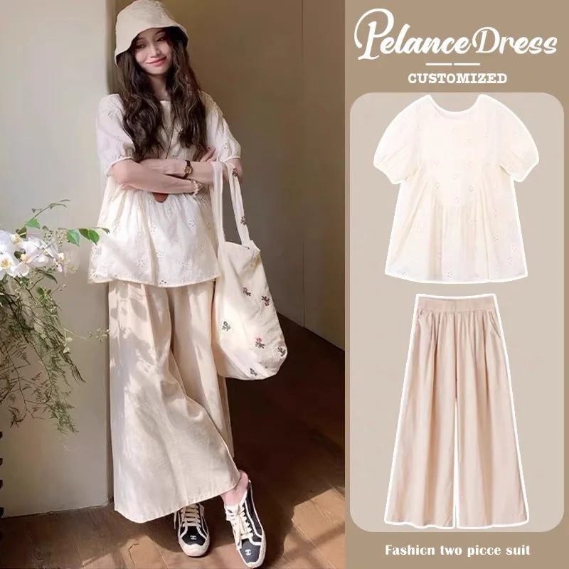 summer-new-2026-maternity-set-loose-top-mid-length-dress-wide-leg-pants-nine-points-casual-two-piece-set-for-pregnant-women
