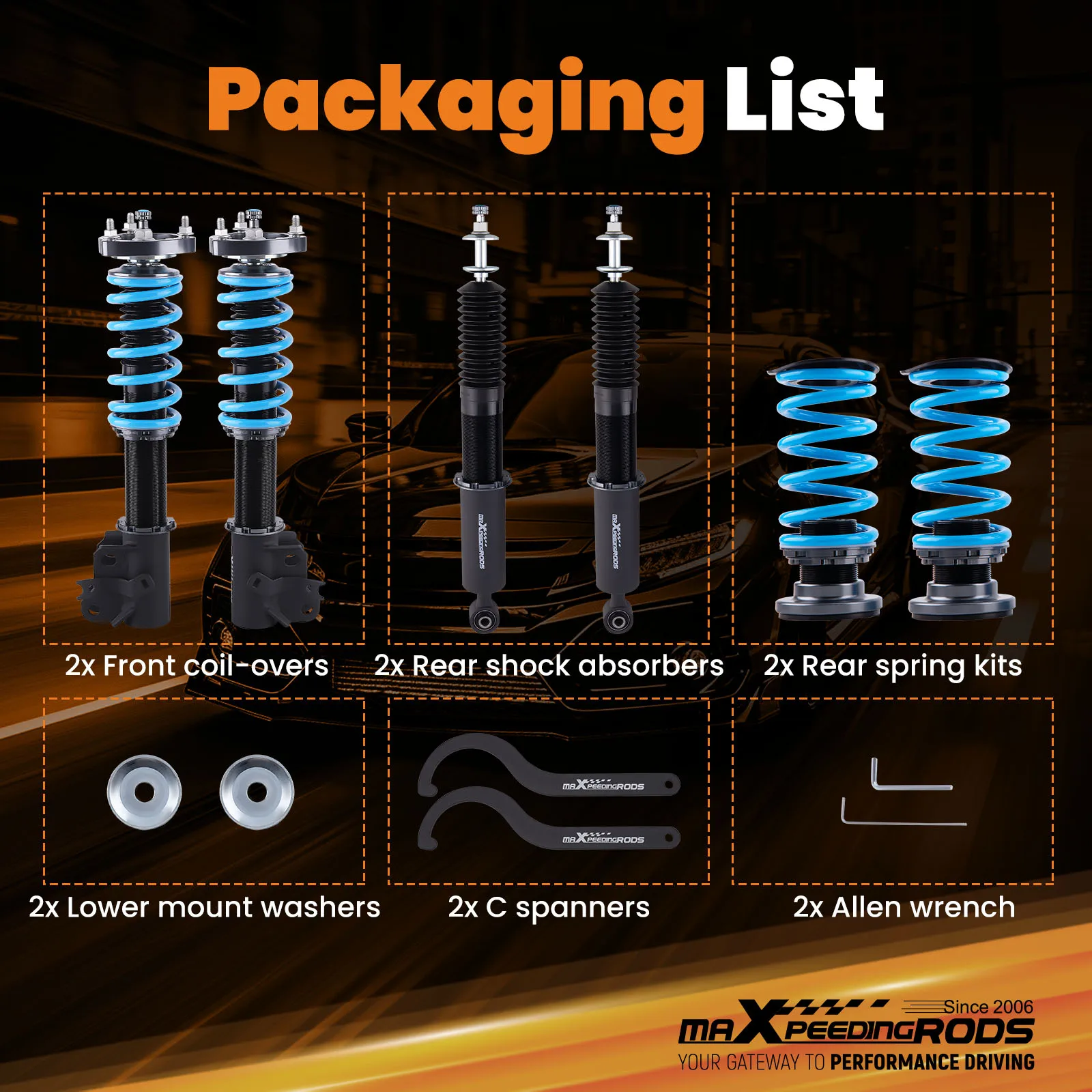 Coilovers Coil Suspension Spring Struts For Honda Civic FA5 FG2 FG1 2006-2011