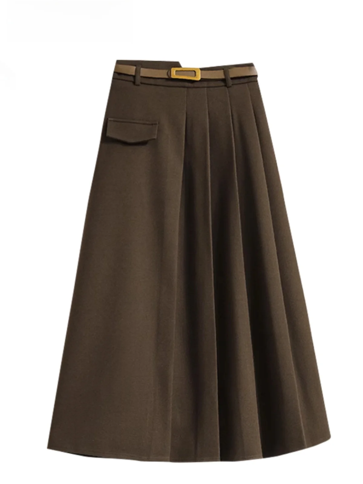 

High Waist A-Line Skirt for plus Size Women Winter Spring Season Polyester Fabric Korean Sle Office Commute Skirt