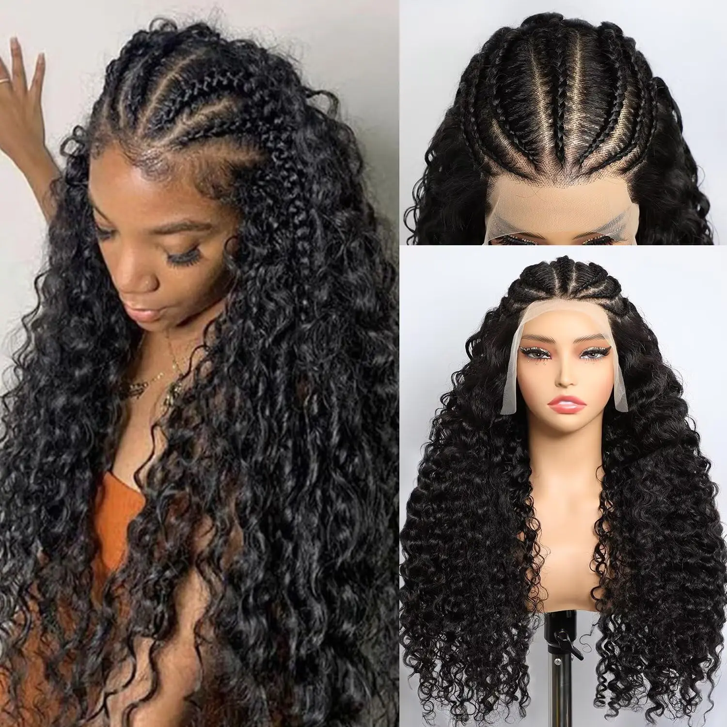 

High Quality 13x6 Hd Lace Human Hair Wig 100% Brazilian 30 Inch Deep Wave Frontal Wig Prepluck Daily Curly Wigs For Black Women