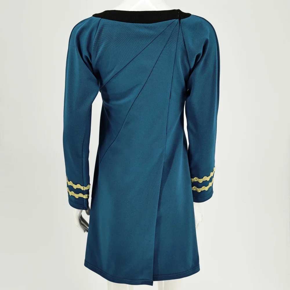 High Quality Startreks Female Uniform Dress Duty TOS Cosplay Costume ST Costume Red Blue Halloween party