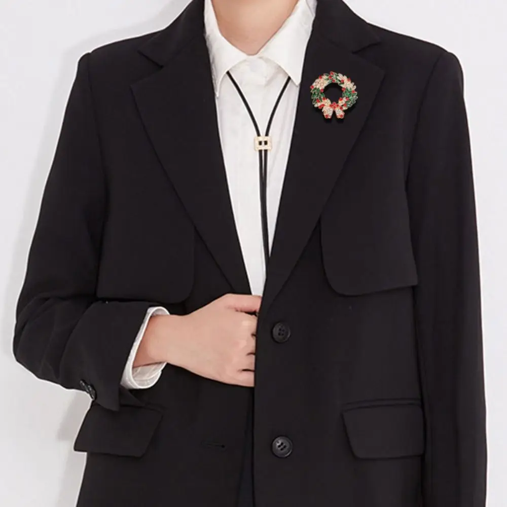 الكورية نمط المينا حجر الراين دبابيس سانتا كلوز إكليل عيد الميلاد بروش الملابس والاكسسوارات طوق دبوس شجرة عيد الميلاد بروش