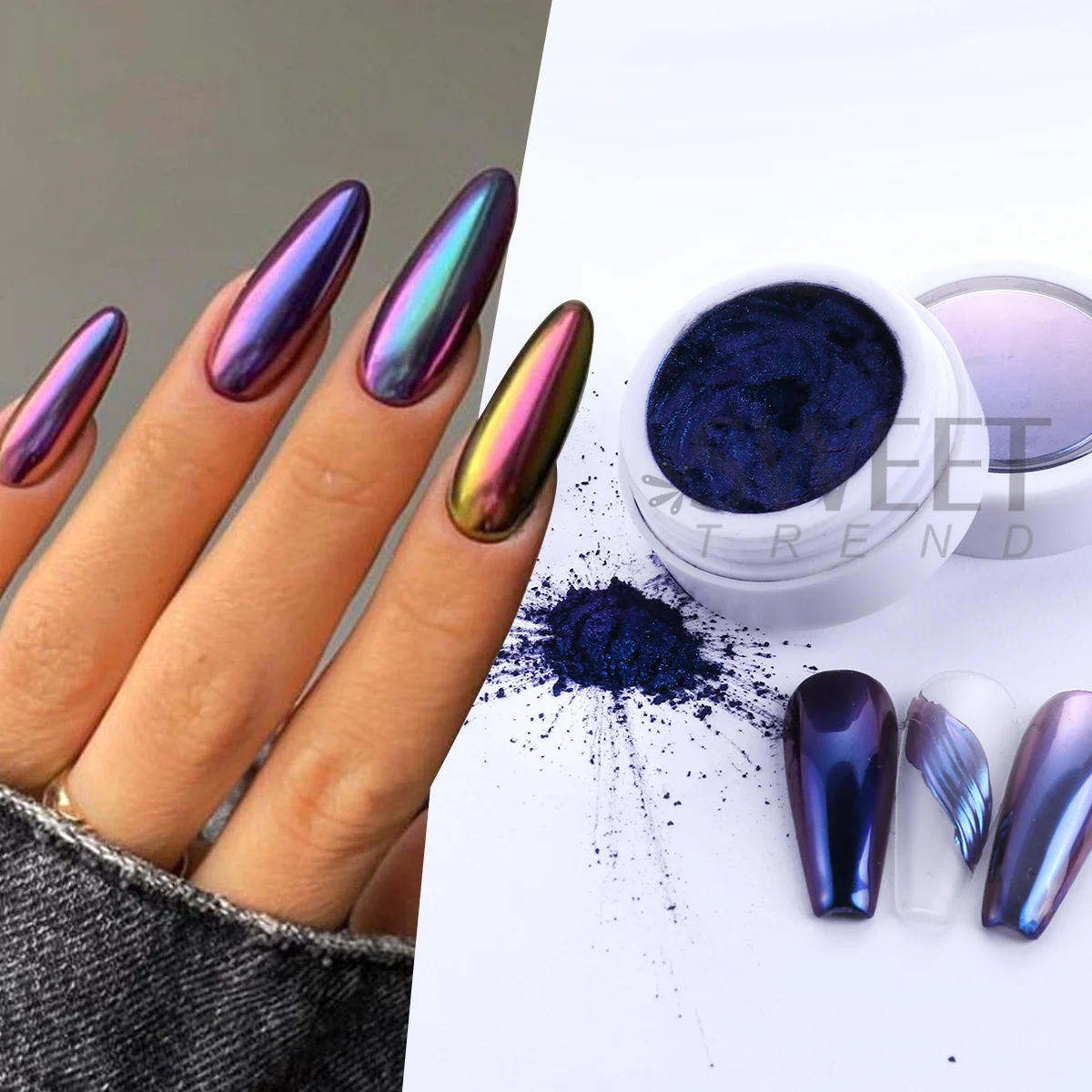 0.3g カメレオンネイルアート顔料 レインボーミラー 高品質クロームラビングダスト 高級万能カラー 光学マニキュアグリッター