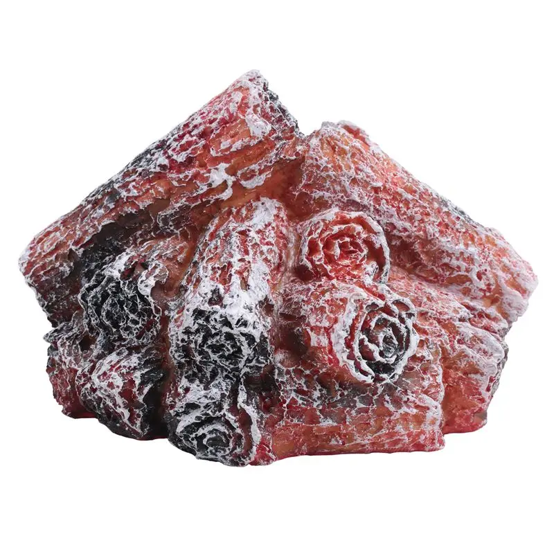 ABRN-LED Artificial Fire Flame Light, Flameless Fireplace Light LED Fireplace With Realistic Log Wood Burning Flame Red