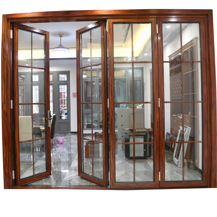 Puerta plegable Exterior de aluminio de fábrica Foshan, buen precio, soporte personalizado