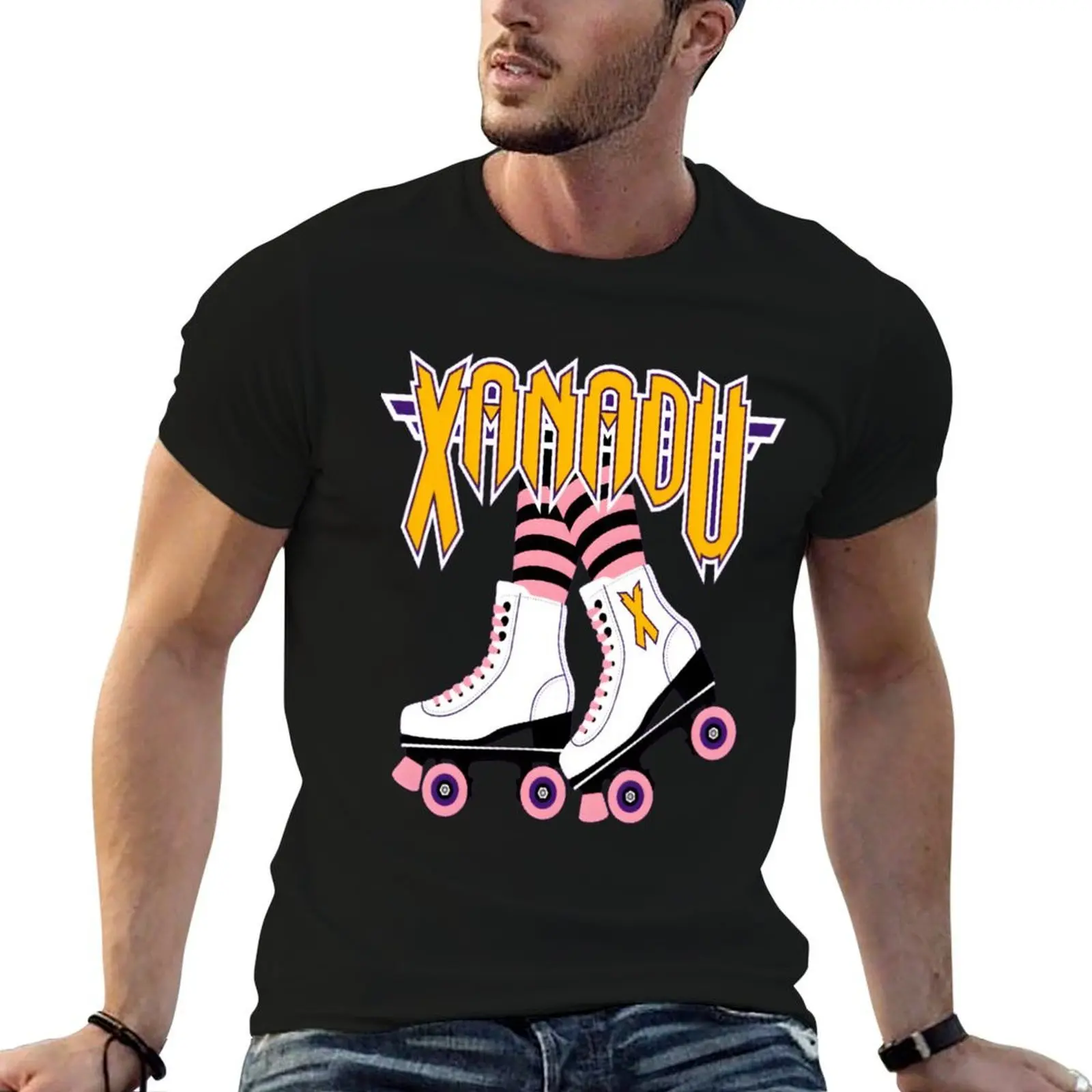 

Olivia Newton-John - Xanadu Rollerskates Classic T-Shirt man t shirt heavy cotton t shirts cotton 100% T-Shirt