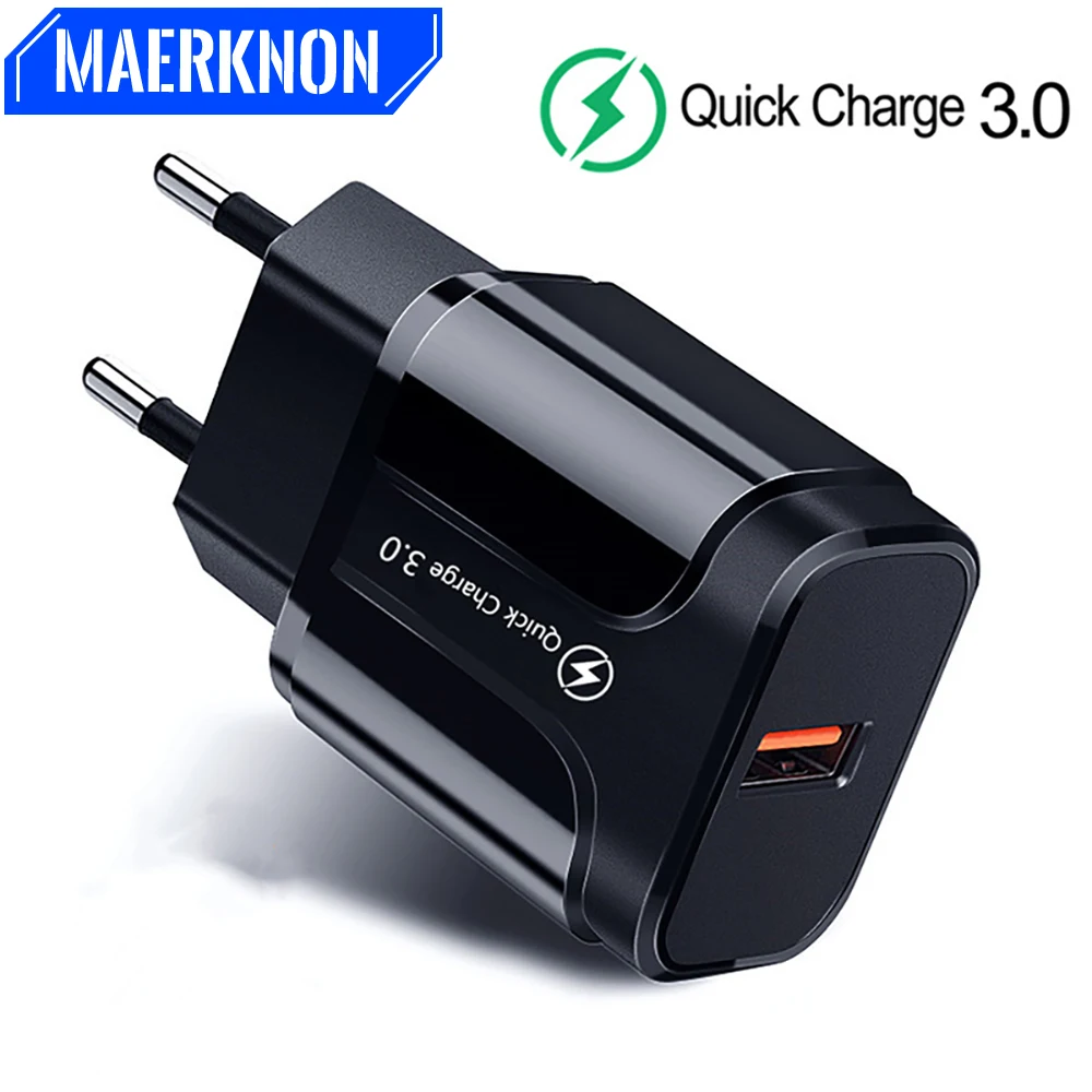 3A Quick Charge 3.0 USB Charger For iPhone 11 Pro 8 EU Wall Mobile Phone Charger Adapter QC3.0 Fast Charging For Samsung Xiaomi