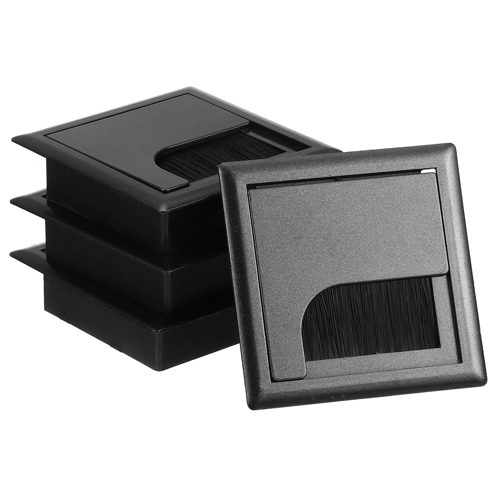 4개입 컴퓨터 책상 케이블 홀 커버 정리함 내구성 있는 와이어 보관함 매끄러운 가장자리 책상 코드 관리용 쉽게 열림