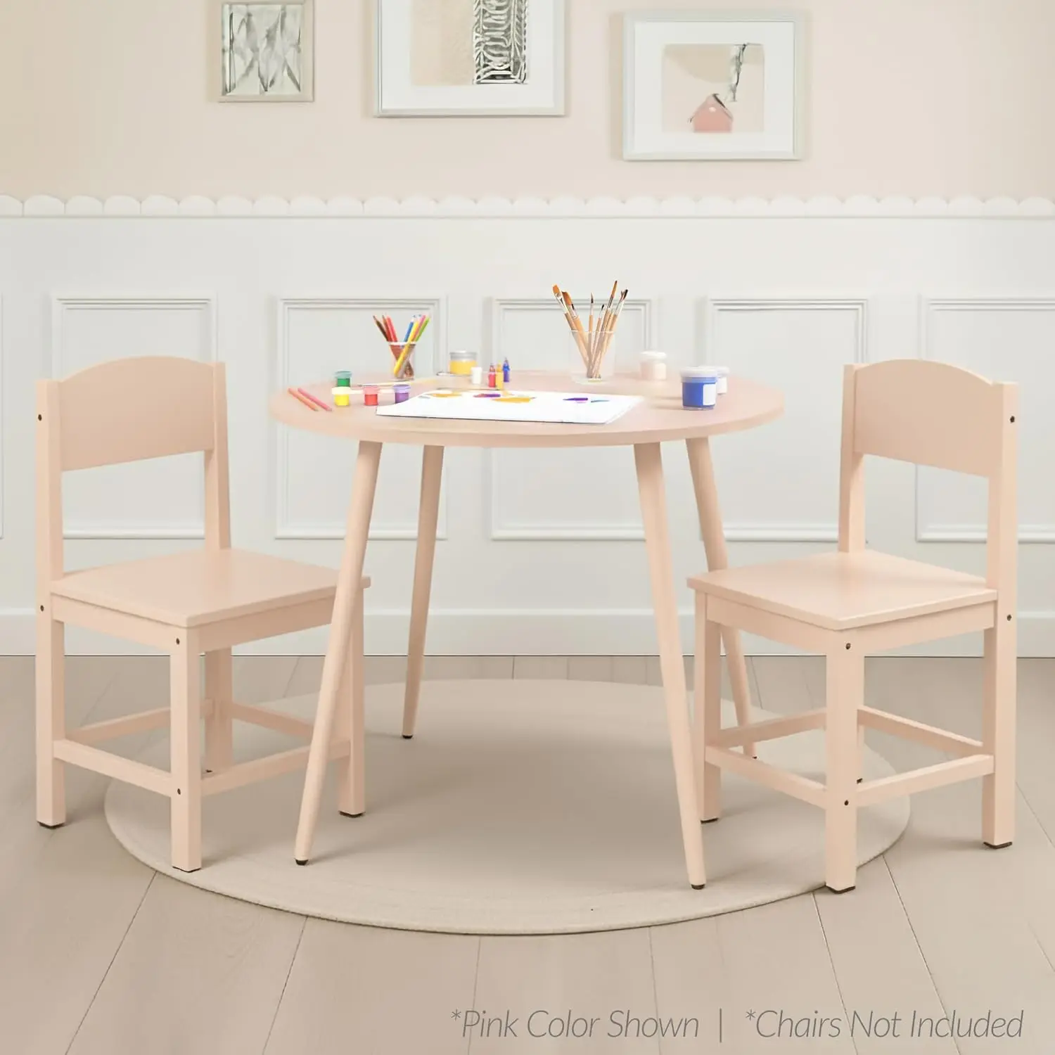 

Круглый обеденный стол диаметром 35,5 дюймов на 4 персоны с прочной деревянной отделкой и стальными ножками, в стиле середины века, компактный, на заказ