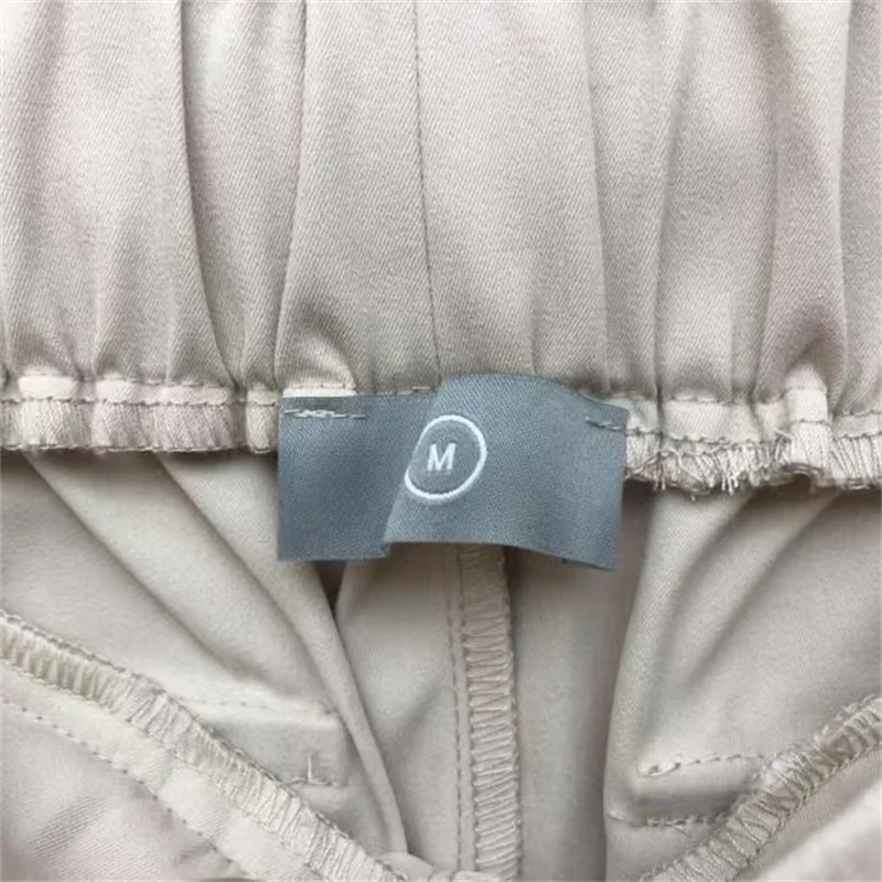 High Street Hip Hop Fashion Black Almond Pocket Casual Pants Drawstring Loose Men Best Quality Straight Leg Pants