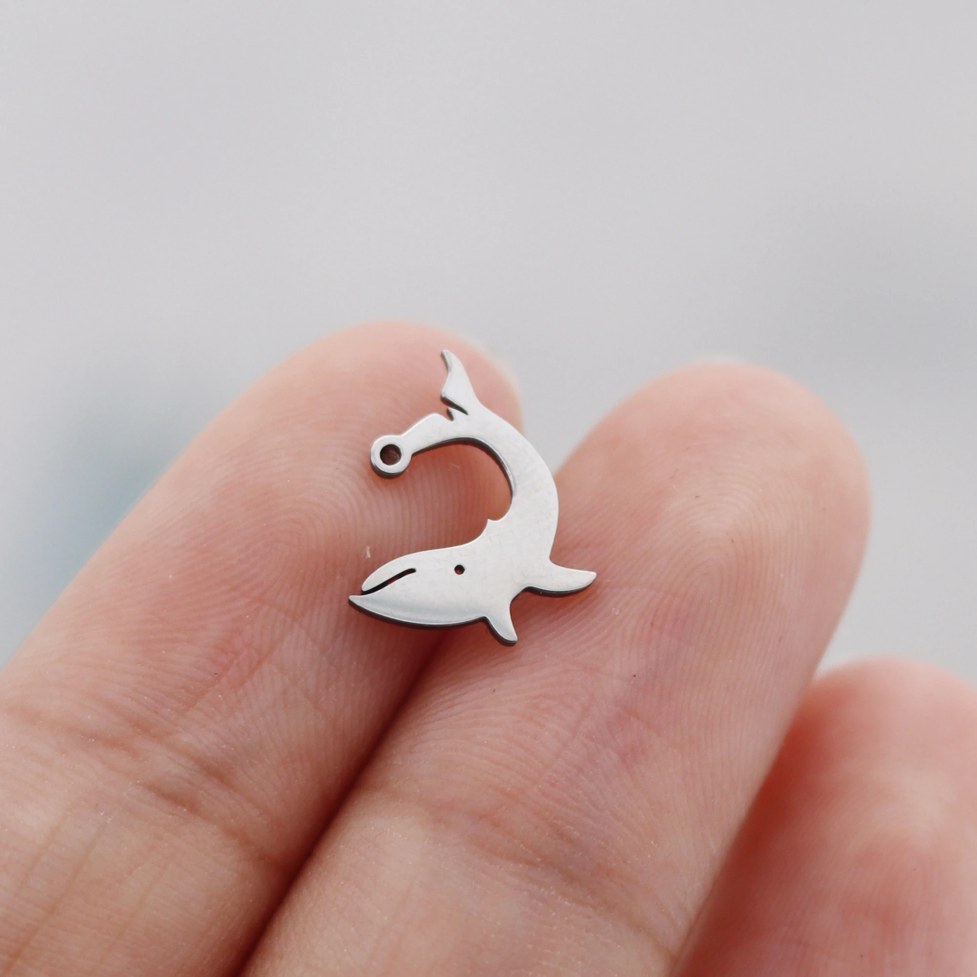 3pcs Charms Shark Fish Stainless Steel Sea Animal Pendants DIY Crafts Making Findings Handmade Jewelry