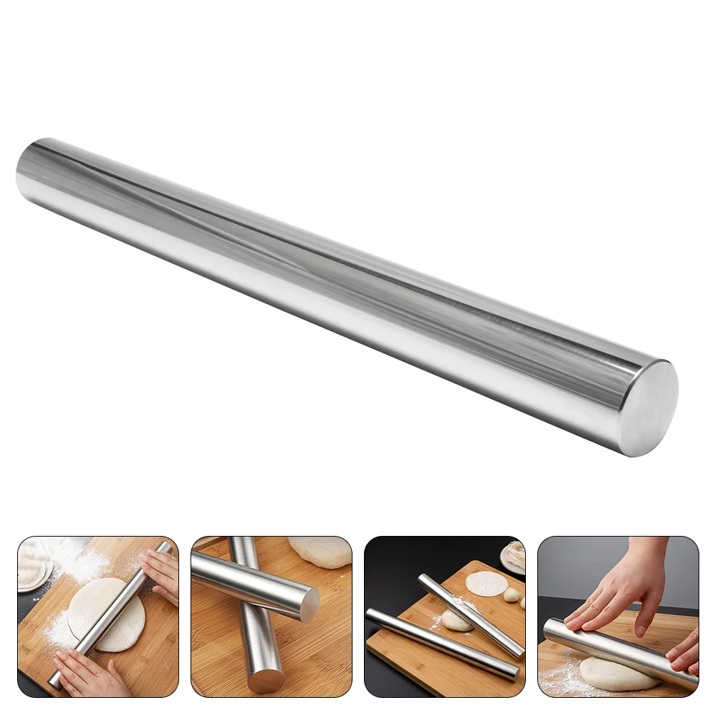 

Stainless Steel Rolling Pin Sugar Paste Roller Dough Non-stick Noodles Rods 304 Dumpling Wrapper