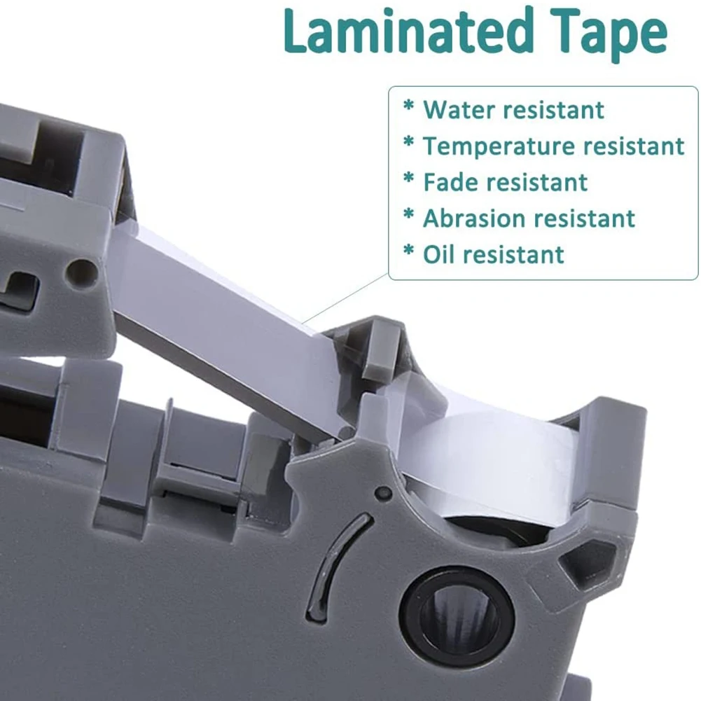 Exquisite-4 Pcs 12Mm Label Ribbon For Brother 12Mm Standard Compatible 8M With TZC231 (Black On White)