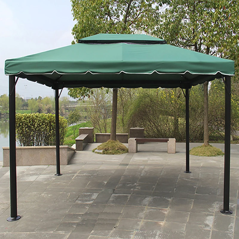 

Solid Roof Aluminium Gazebo Outdoor Garden Gazebos Morden Party Galvanized Round Metal Roof 3*4M Luxury Aluminium Hardtop