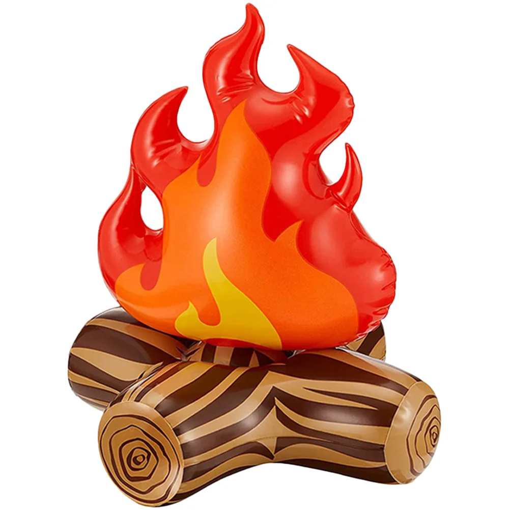 Fake Fire Inflatable Flame Model Yard Decoration Props Pvc Bonfire Camping Party Baby Toddler Blower Fireplace Decorations