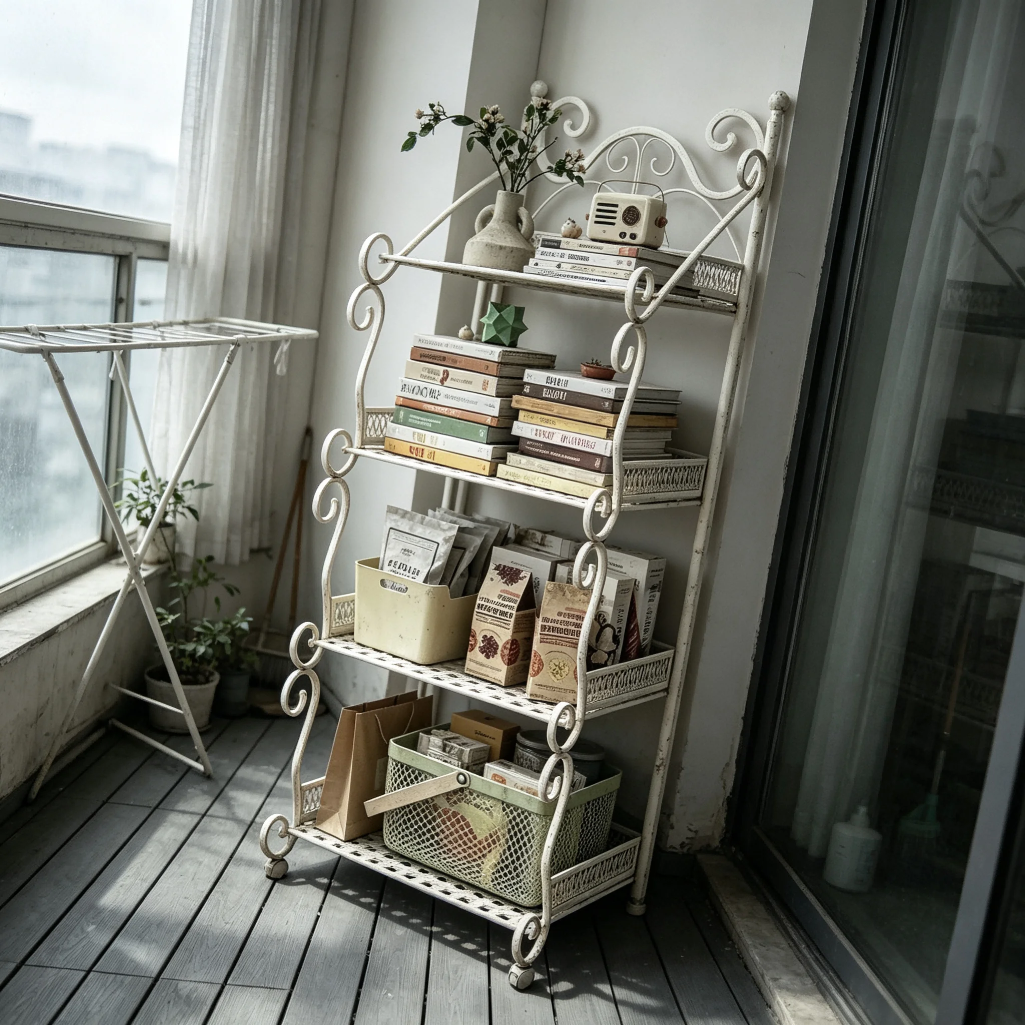 AOLIVIYA Multi Layer Floor Trolley Shelf Storage Rack Kitchen Books Living Room Bathroom Study Wall Stand Unit