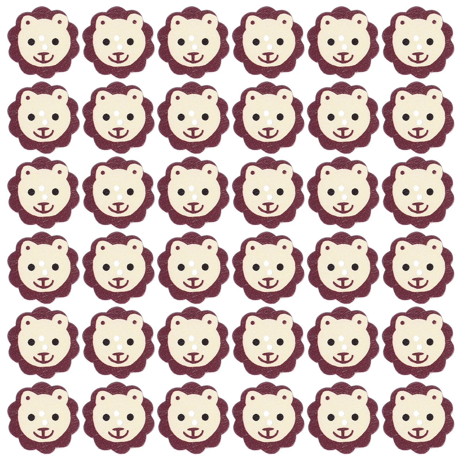 

Wooden Buttons Accessories DIY Crafts Decorative Child Cartoon Lion Head Shaped High Quality Wooden Clothes Buttons Smooth