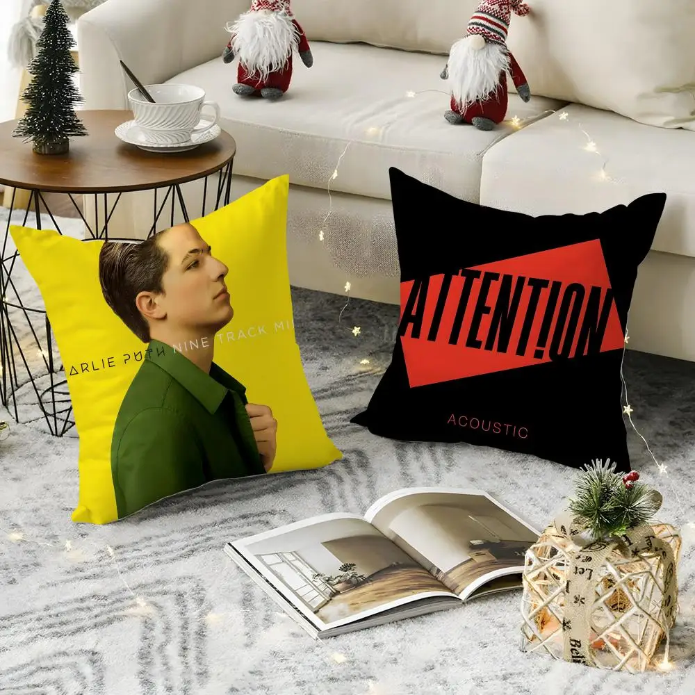 Charlie Puth Cushion Cover Breathable Linen Pillow Cover Skin-Friendly Home Decor Pillowcase with Hidden Zipper