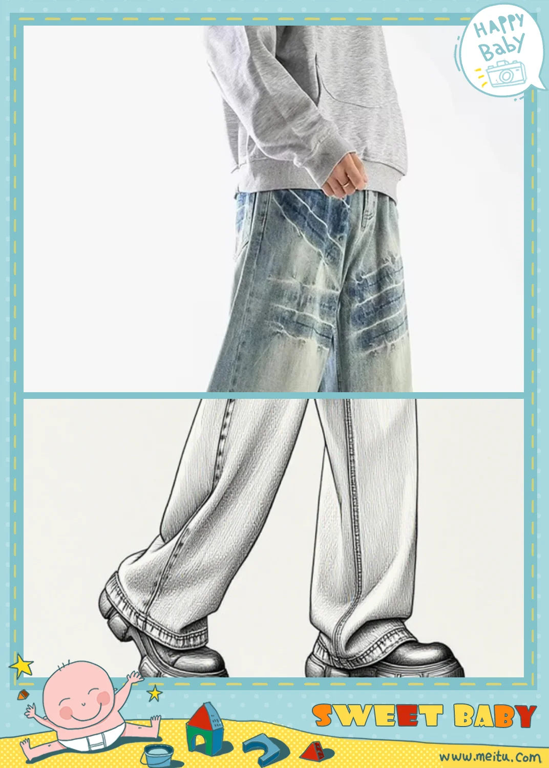 

autumn 2025 Fashion Design Baggy Jeans Vintage Blue Personality Youth Streetwear Wide Leg Pants Korean High Street Mal Trousers