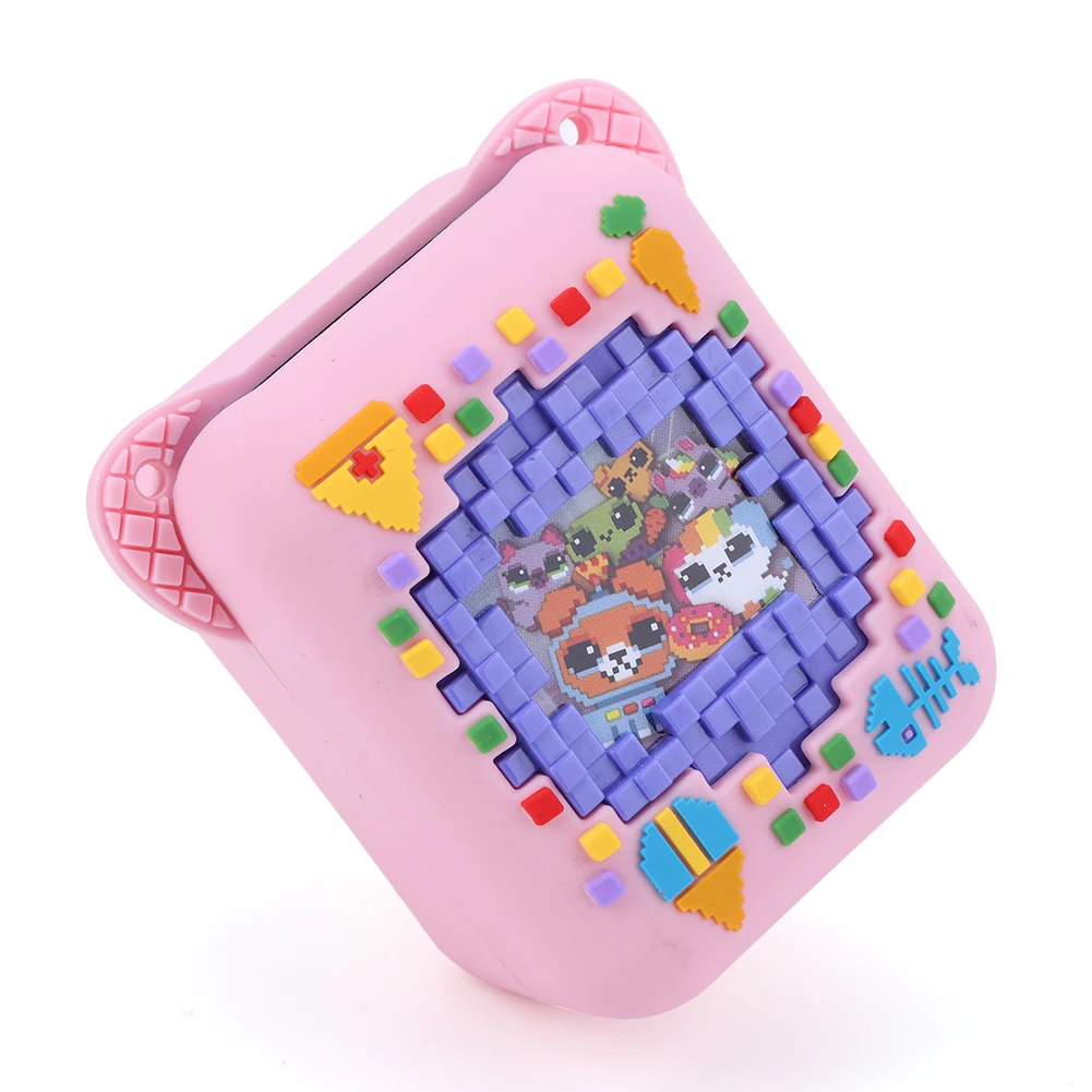 Silicone Protective Cover with Lanyard Protective Storage Holder Shockproof 3D Food Print for Bitzee Interactive  Digital Pet