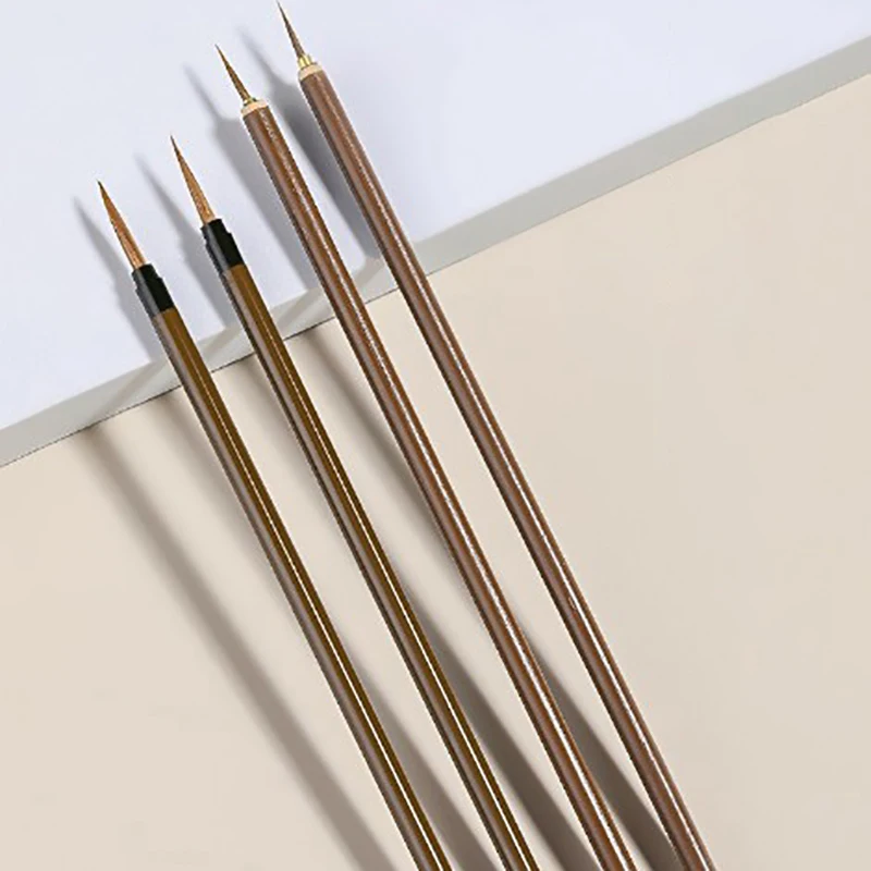 1Pcs 18.7cm/19cm Nail Art Wolf Hair Brush Pen Gel Painting Wire Drawing Pen Liner Polish Brushes Nail Design Tools