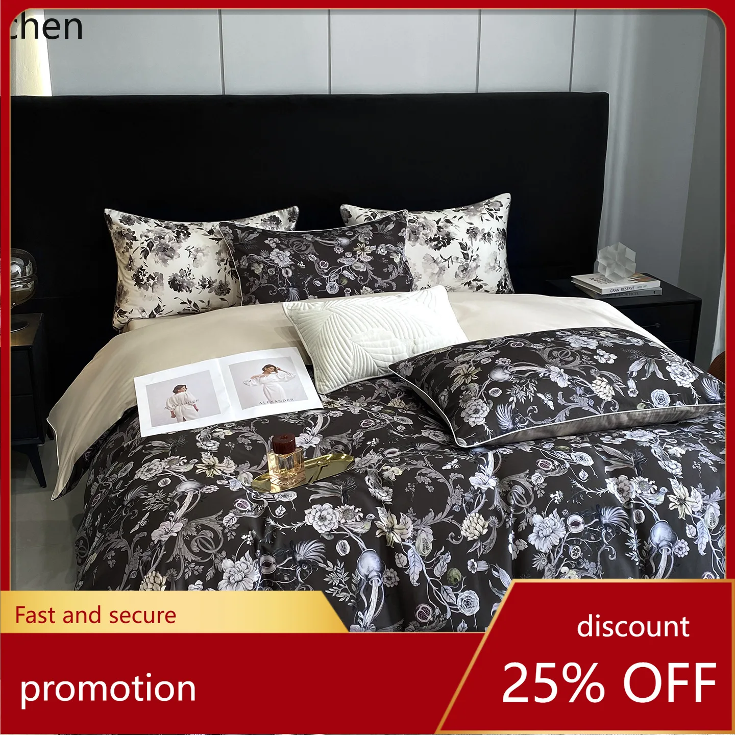 

HXL 100-count long-staple cotton four-piece set, all-cotton duvet cover and bed sheet