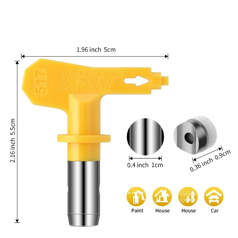 Suntool 7/8-Inch Spray Guide Accessory Tool Color Separation Baffle with 517 Tip Nozzle for Airless Paint Sprayer