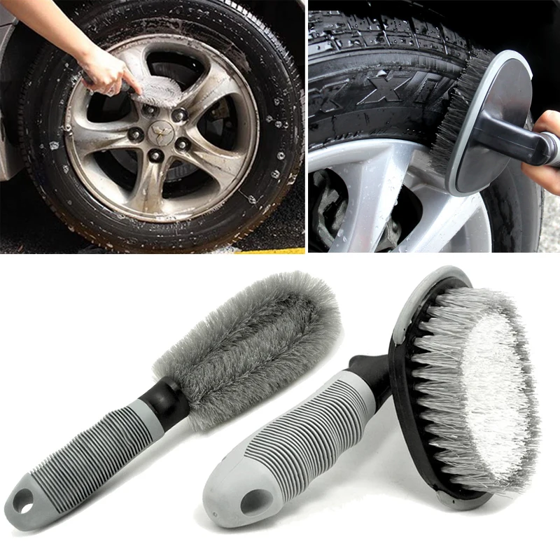 Car Wheel Cleaning Brush Plush Premium Wheels Rim Washing Brush Tire Scrubber Detailing Cleaner Car Cleaning Tools Accessories