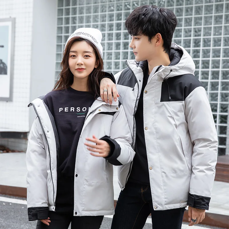 Down Jackets Men and women White Winter Coats 2022 New Men's Short Hooded Warm White Duck Down Jackets for outdoor brand