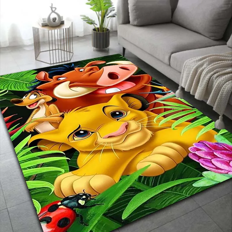 15 Sizes Anime Simba The Lion King Friends Rug Carpet Decor for Living Room Children\'s Bedroom Sofa Bathroom Kids Floor Mat