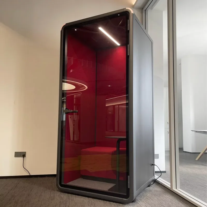 for Mobile Portable Conference Kiosk Sound Reduced Office Phone Pod Soundproof Kiosk