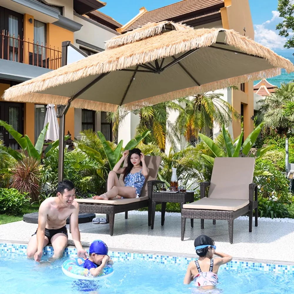 Rattan Outdoor Rattan Bett Freizeit Balkon Rattan Stuhl Outdoor Garten Lounge Stuhl