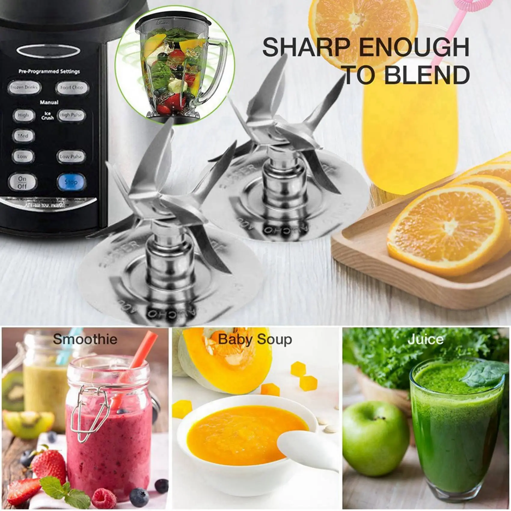 T27C 2X Blender Blade For Oster Ice Juicer Blade Mixing Knife 6 Leaf