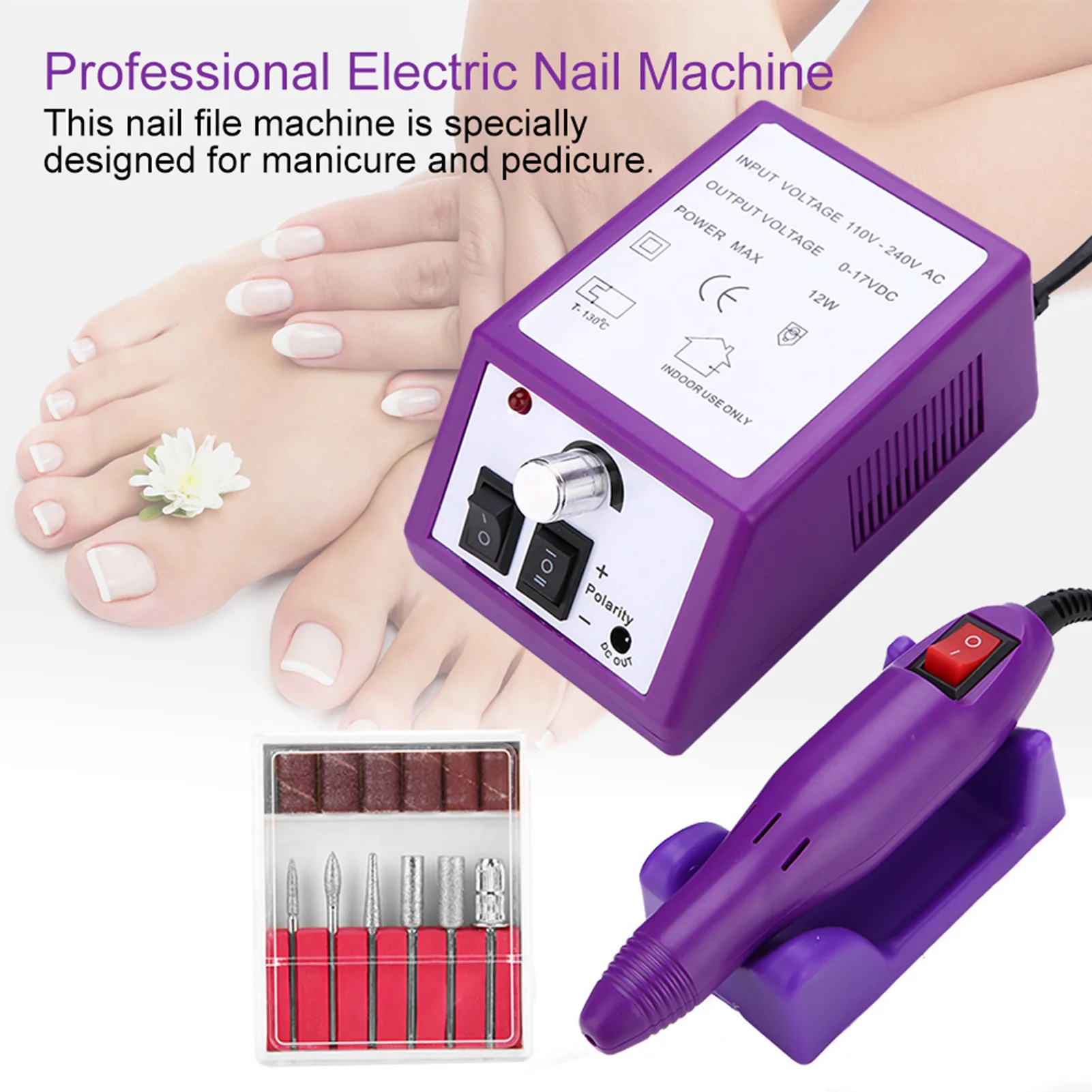 Electric Nail Drill Machine Nail Sander Cuticle Remove Professional Manicure Drill Machine Set Nail Lathe File Polish Tool