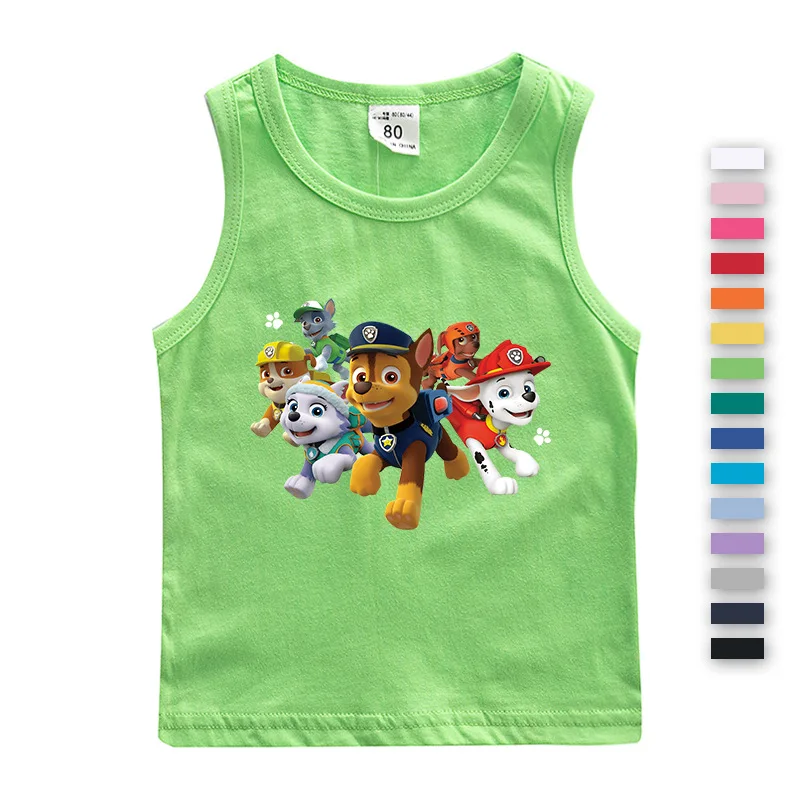 Paw Patrol Cotton T-shirt for Chlidren Girl Clothes Spin Master Vest Kids Clothing for Boys Tops Anime Printed Fashionable Tees