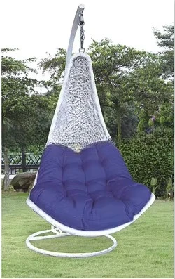 2 Seater Rattan Patio Swing, Outdoor Hanging Chair for Adults, Garden Relaxation Furniture