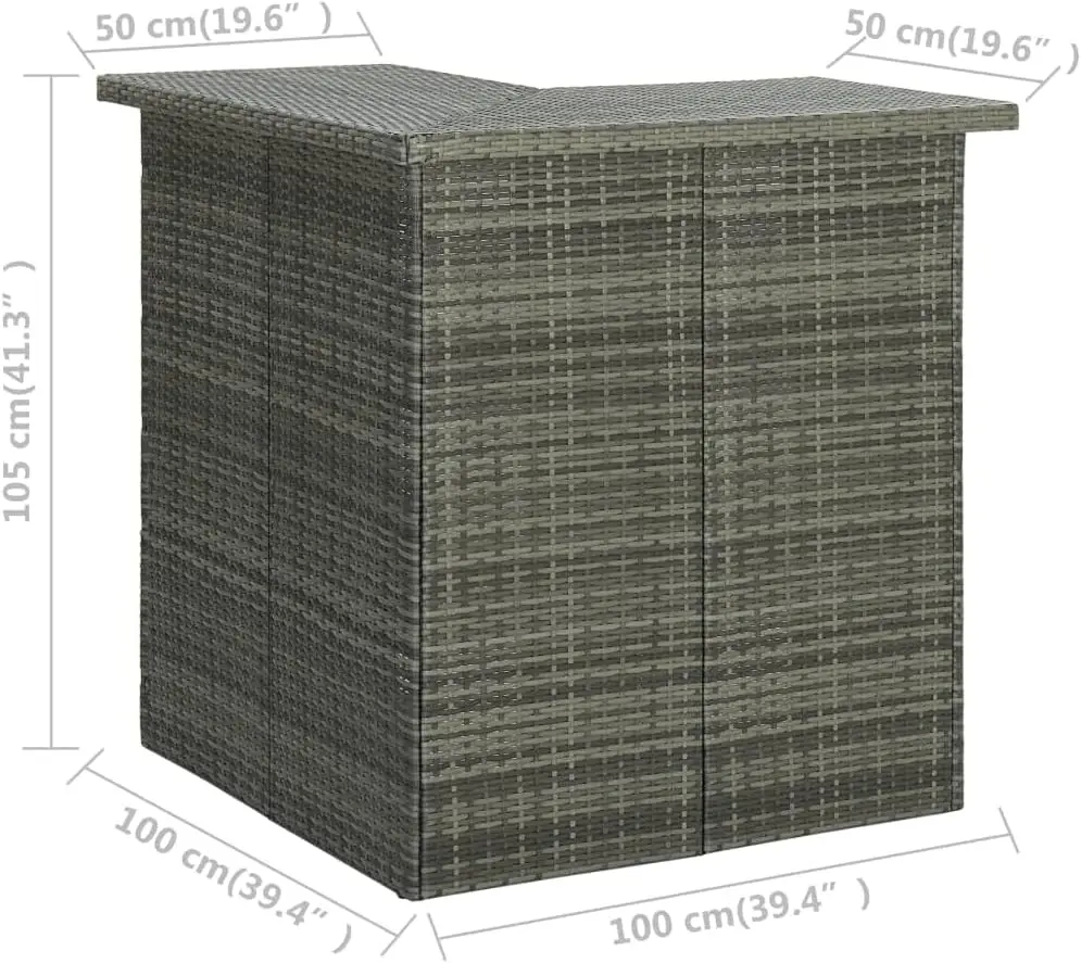 (Fast Delivery) Dining Table, Dining Room Table,Desk For Living Room, Dining Room,Corner Bar Table Gray 39.4""X19.7""X41.3""