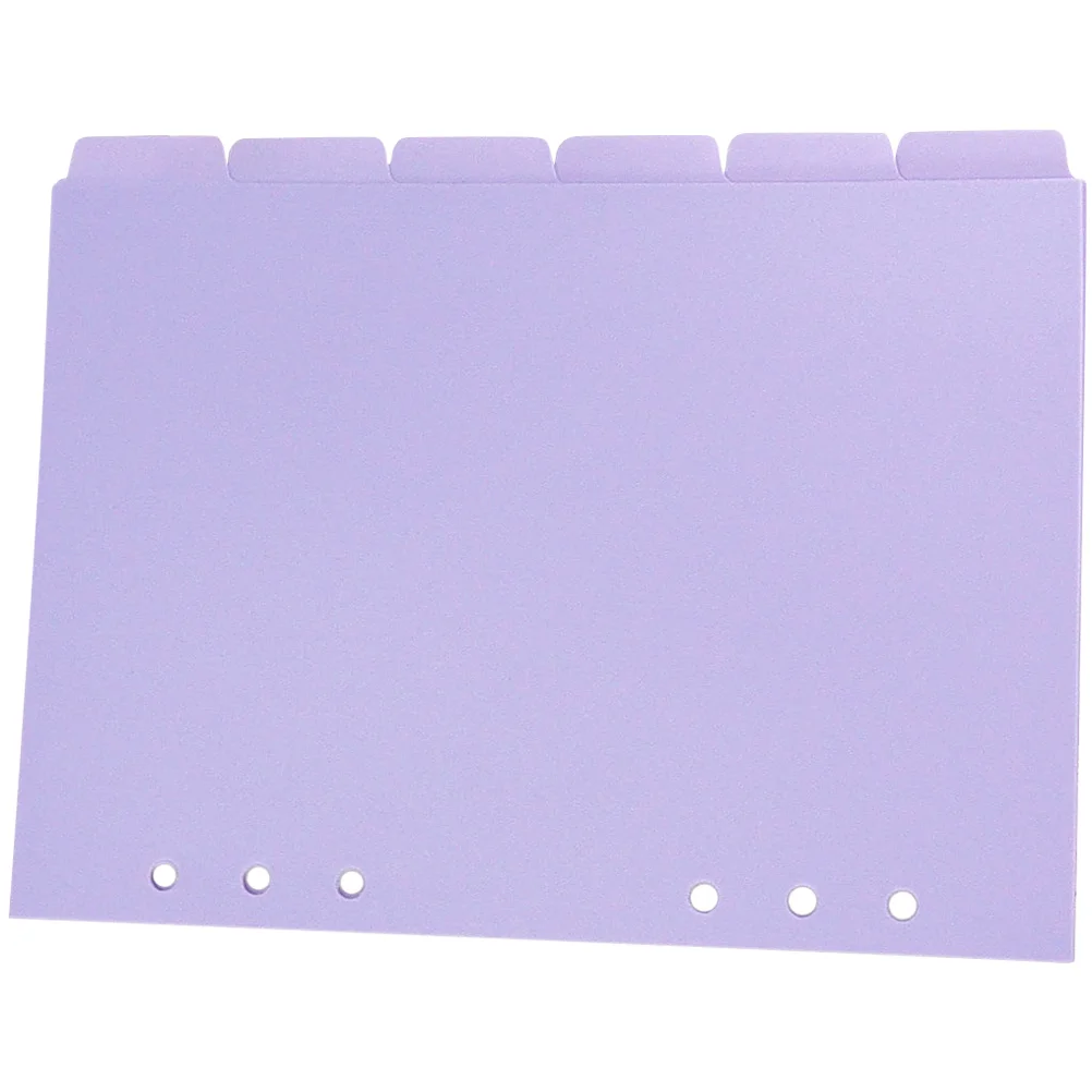 

6pcs Notebook Refill Dividers PP Separators Violet A4 8 Pages Binder Tabs Index Dividers Plastic Notepad Colored
